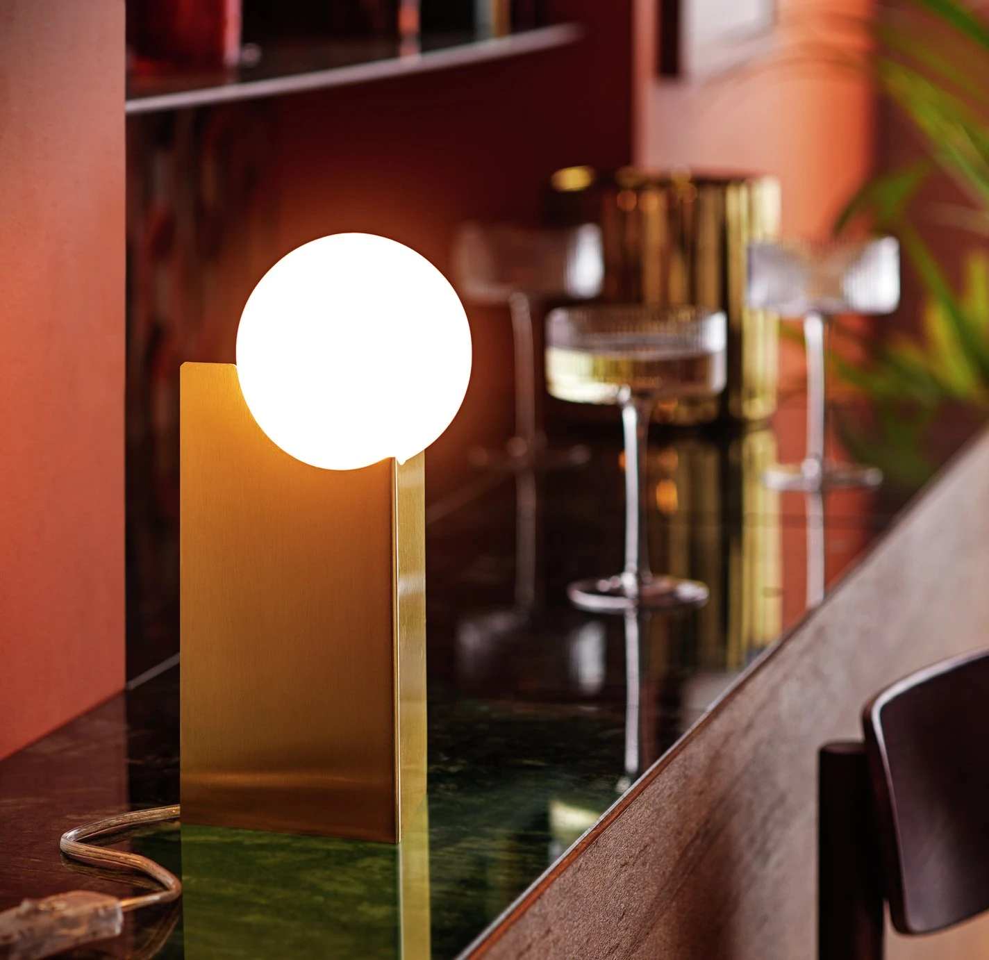 Habitat Yuri Afterglow Table Lamp - Gold & Glass 1 Habitat Yuri Afterglow Table Lamp - Gold & Glass