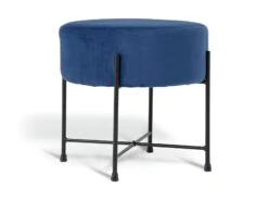 Habitat Jax Velvet Footstool - Navy -Home Furnishing Store 4350983 R Z002A