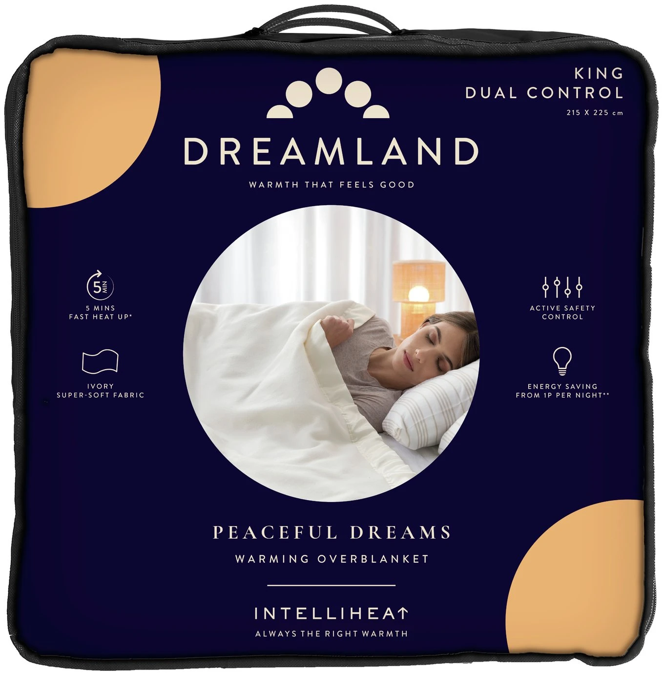 Dreamland Ivory Supersoft Dual Control Overblanket-King 1 Dreamland Ivory Supersoft Dual Control Overblanket-King