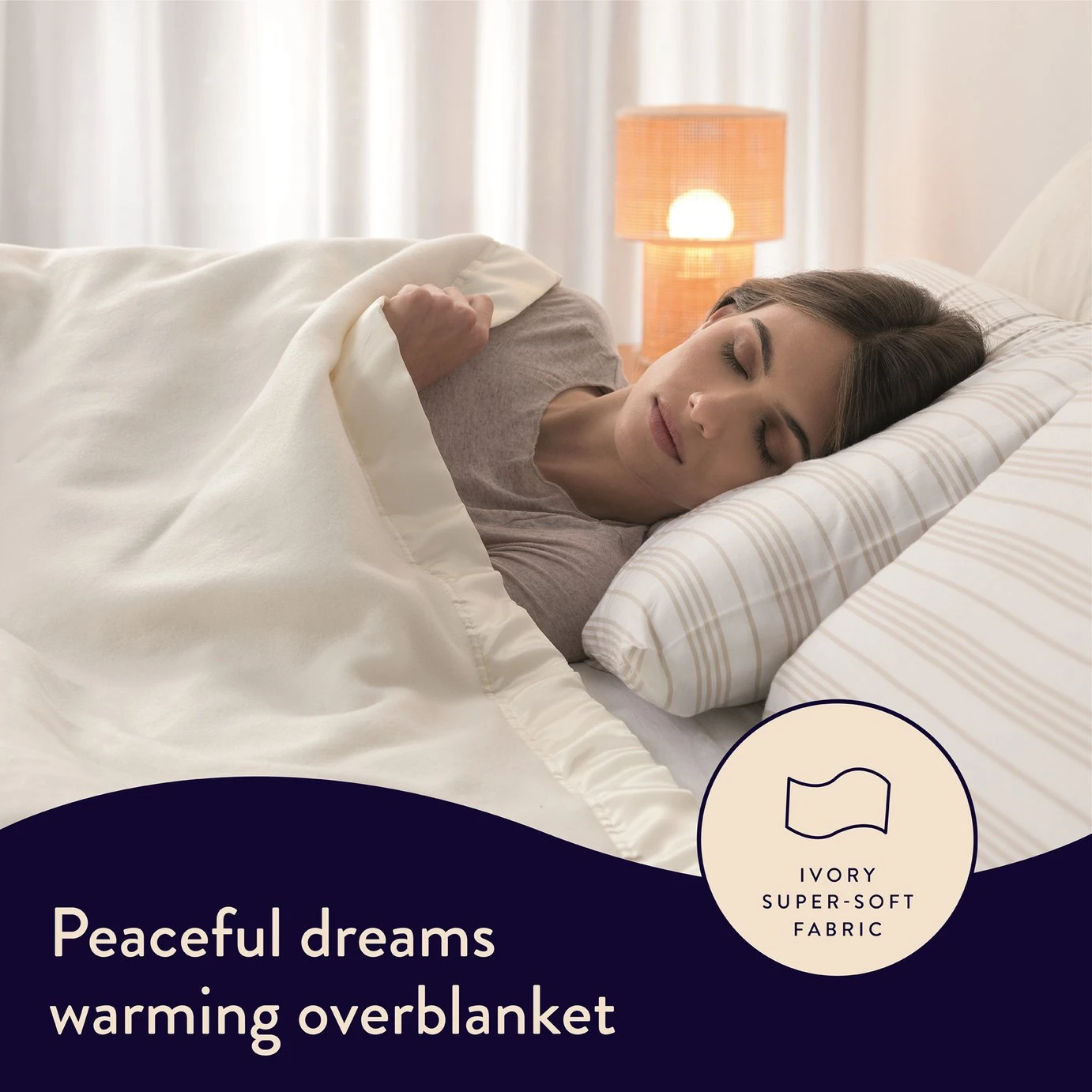 Dreamland Ivory Supersoft Dual Control Overblanket-King 2 Dreamland Ivory Supersoft Dual Control Overblanket-King - Image 2