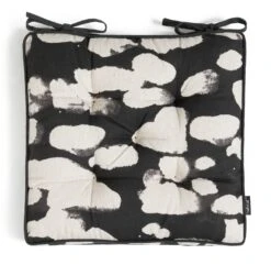 Habitat Ink Print Pack Of 2 Seat Cushions - White And Black -Home Furnishing Store 4497516 R Z003A
