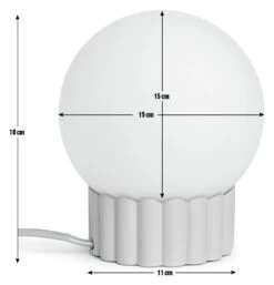 Habitat Ribbed Globe Table Lamp - White & Natural 9 Habitat Ribbed Globe Table Lamp - White & Natural -Home Furnishing Store 4588982 R E001