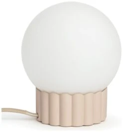 Habitat Ribbed Globe Table Lamp - White & Natural 10 Habitat Ribbed Globe Table Lamp - White & Natural -Home Furnishing Store 4588982 R Z002A