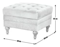 Habitat Chesterfield Velvet Storage Footstool - Light Grey 9 Habitat Chesterfield Velvet Storage Footstool - Light Grey -Home Furnishing Store 4654287 R E001