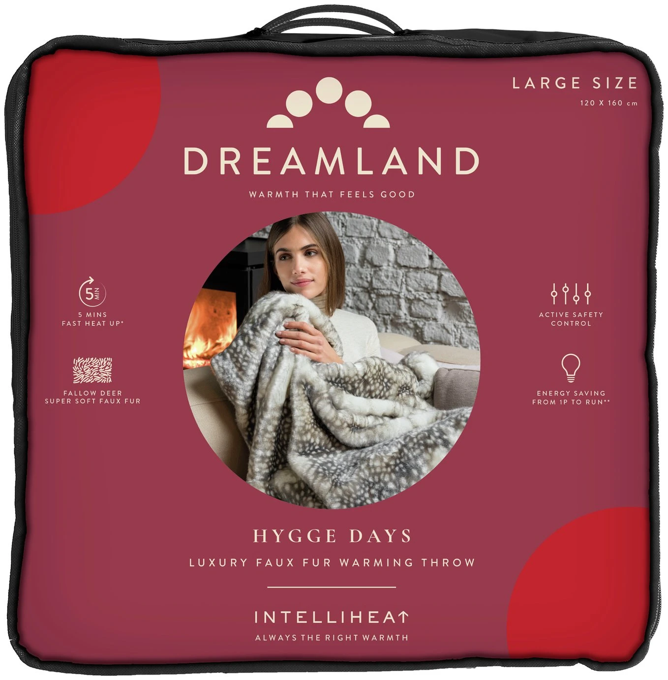 Dreamland Luxury Faux Fur Heated Throw - Large 1 Dreamland Luxury Faux Fur Heated Throw - Large