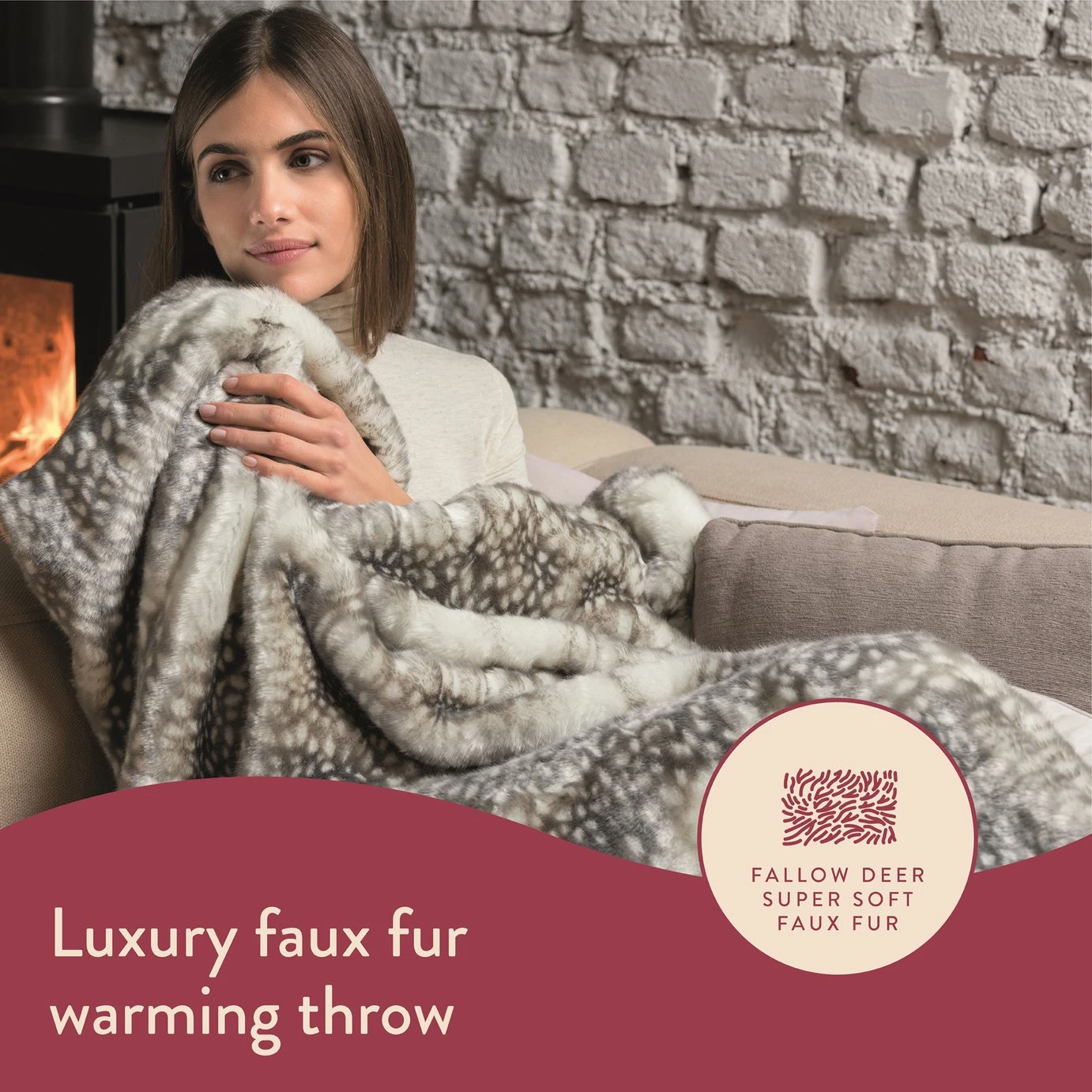 Dreamland Luxury Faux Fur Heated Throw - Large 2 Dreamland Luxury Faux Fur Heated Throw - Large - Image 2