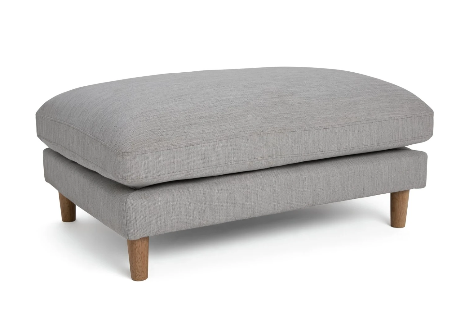 Habitat Salome Fabric Ottoman Footstool - Light Grey 5 Habitat Salome Fabric Ottoman Footstool - Light Grey - Image 5