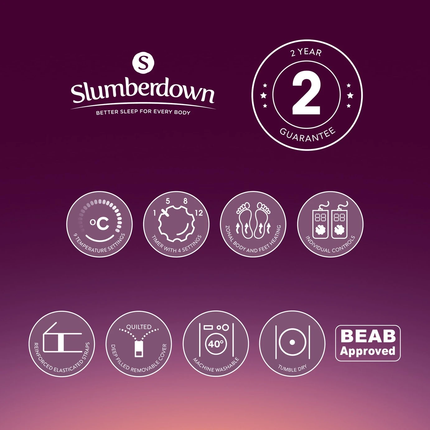 Slumberdown Perfectly Warm Luxury Electric Blanket-King Dual 13 Slumberdown Perfectly Warm Luxury Electric Blanket-King Dual - Image 13