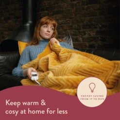 Dreamland Deluxe Velvet Mustard Heated Throw - Large -Home Furnishing Store 4844994 R Z003A