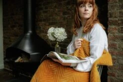 Dreamland Deluxe Velvet Mustard Heated Throw - Large -Home Furnishing Store 4844994 R Z012A