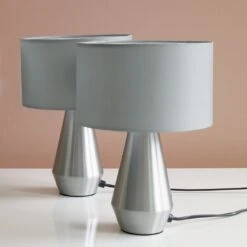 Habitat Maya Pair Of Touch Table Lamps - Silver & Cream 7 Habitat Maya Pair Of Touch Table Lamps - Silver & Cream -Home Furnishing Store 4975894 R Z010A