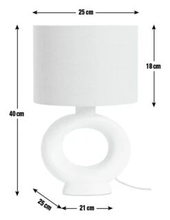Habitat Nels Large Circle Ceramic Table Lamp - White & Beige -Home Furnishing Store 5022887 R Z017A