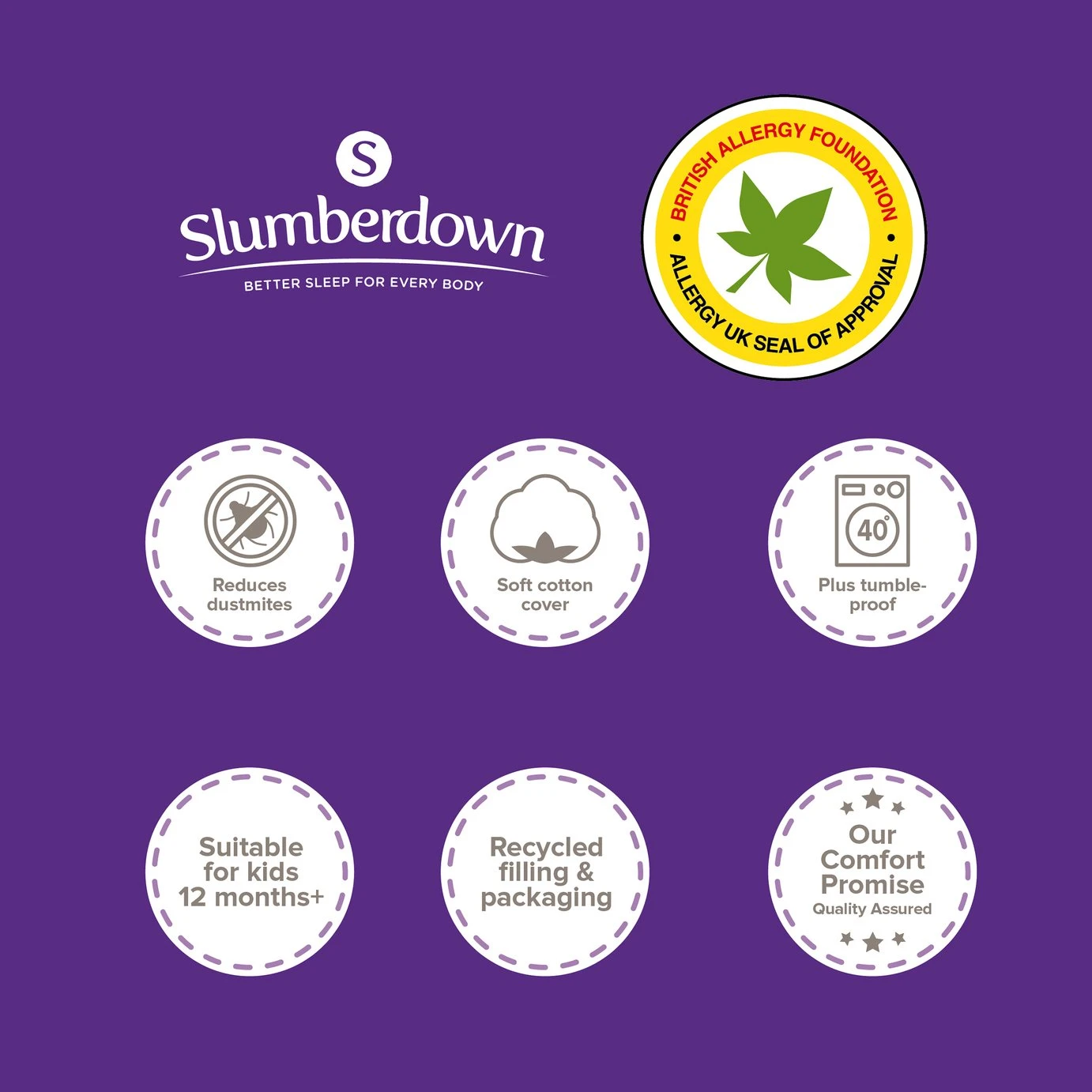 Slumberdown Soft Touch Anti Allergy 4 Tog Kids Duvet-Toddler 17 Slumberdown Soft Touch Anti Allergy 4 Tog Kids Duvet-Toddler - Image 17