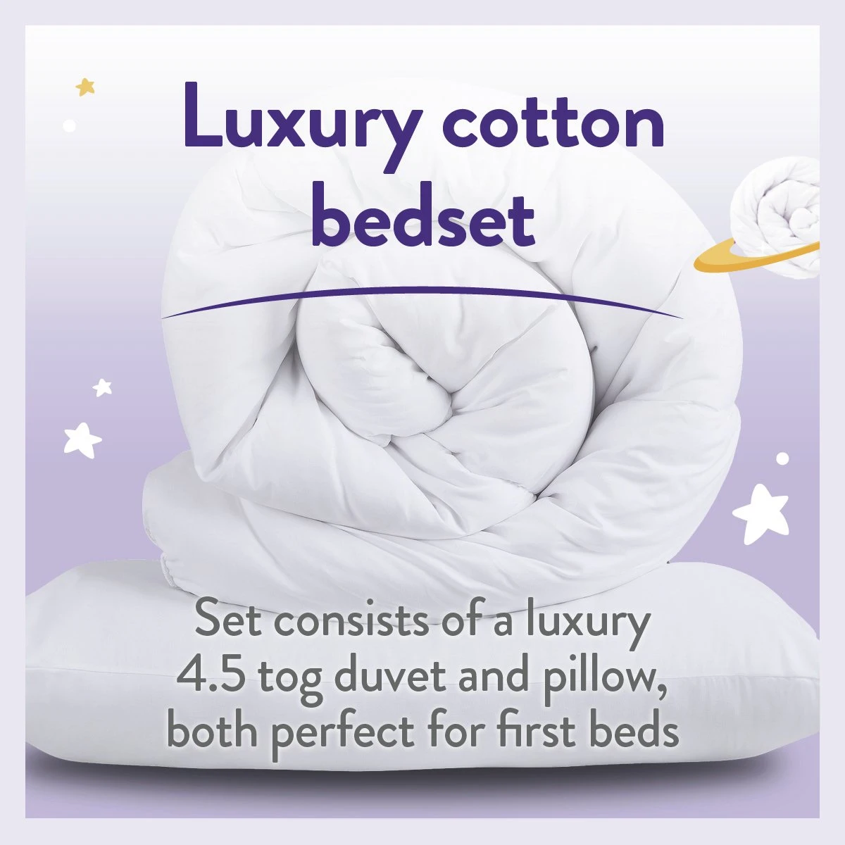 Slumberdown Luxury Cotton 4.5Tog Kids Duvet & Pillow –Single 3 Slumberdown Luxury Cotton 4.5Tog Kids Duvet & Pillow –Single - Image 3