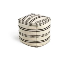 Kaikoo Layne Wool Pouffe - Black & White -Home Furnishing Store 5642236 R Z002A