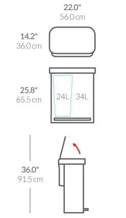 Simplehuman 58 Litre Recycler Bin - Stainless Steel -Home Furnishing Store 5713024 R Z020A