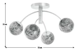 Habitat Hayle Tortoise Shell 4 Light Ceiling Light - Brass -Home Furnishing Store 5792571 R E001