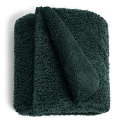 Habitat Faux Shearling Throw - Green - 125X150cm