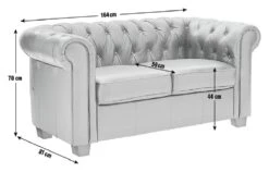 Habitat Chesterfield Leather 2 Seater Sofa - Chocolate -Home Furnishing Store 6086578 R E001