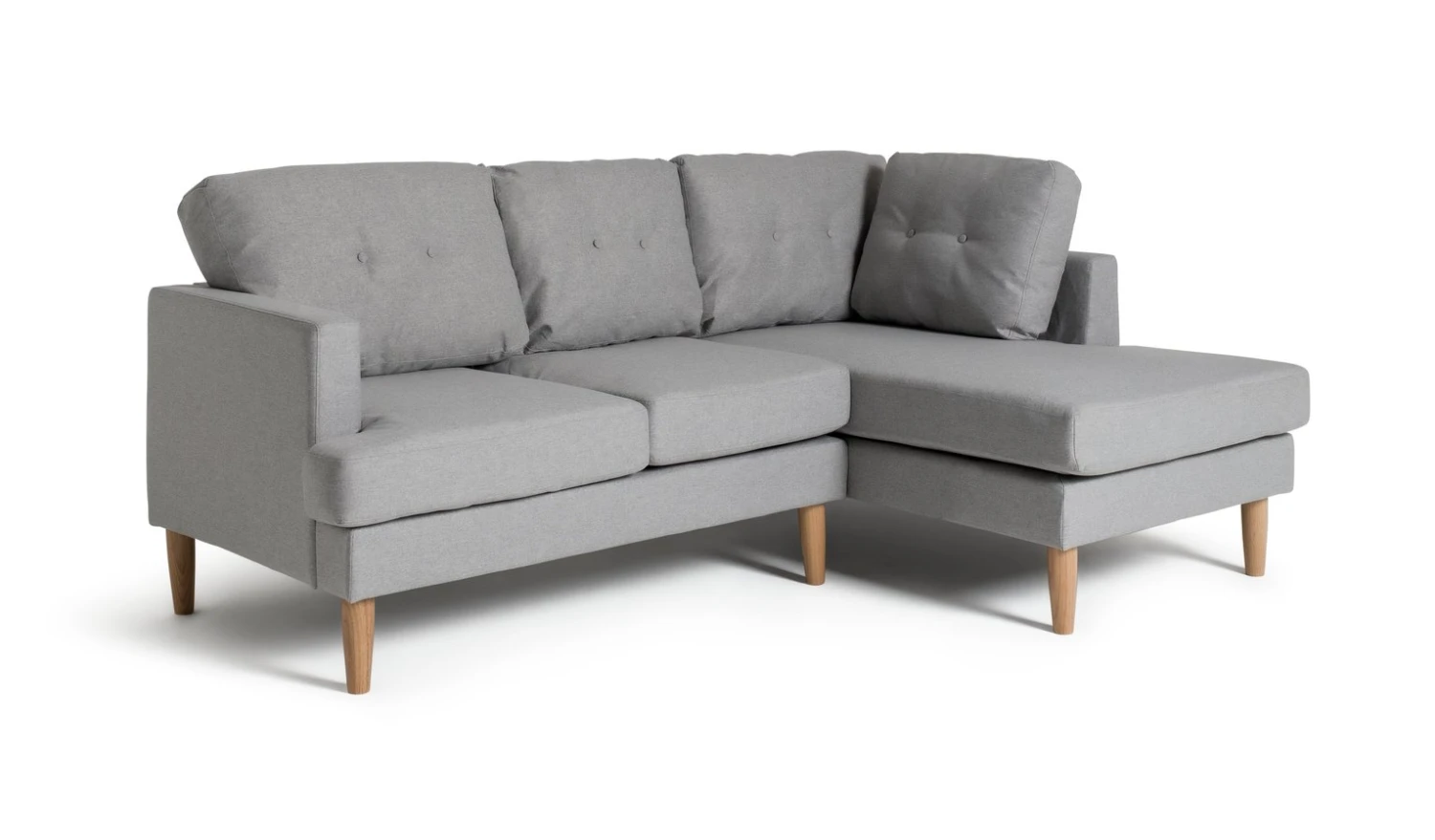 Habitat Joshua Fabric Corner Chaise Sofa - Light Grey 1 Habitat Joshua Fabric Corner Chaise Sofa - Light Grey
