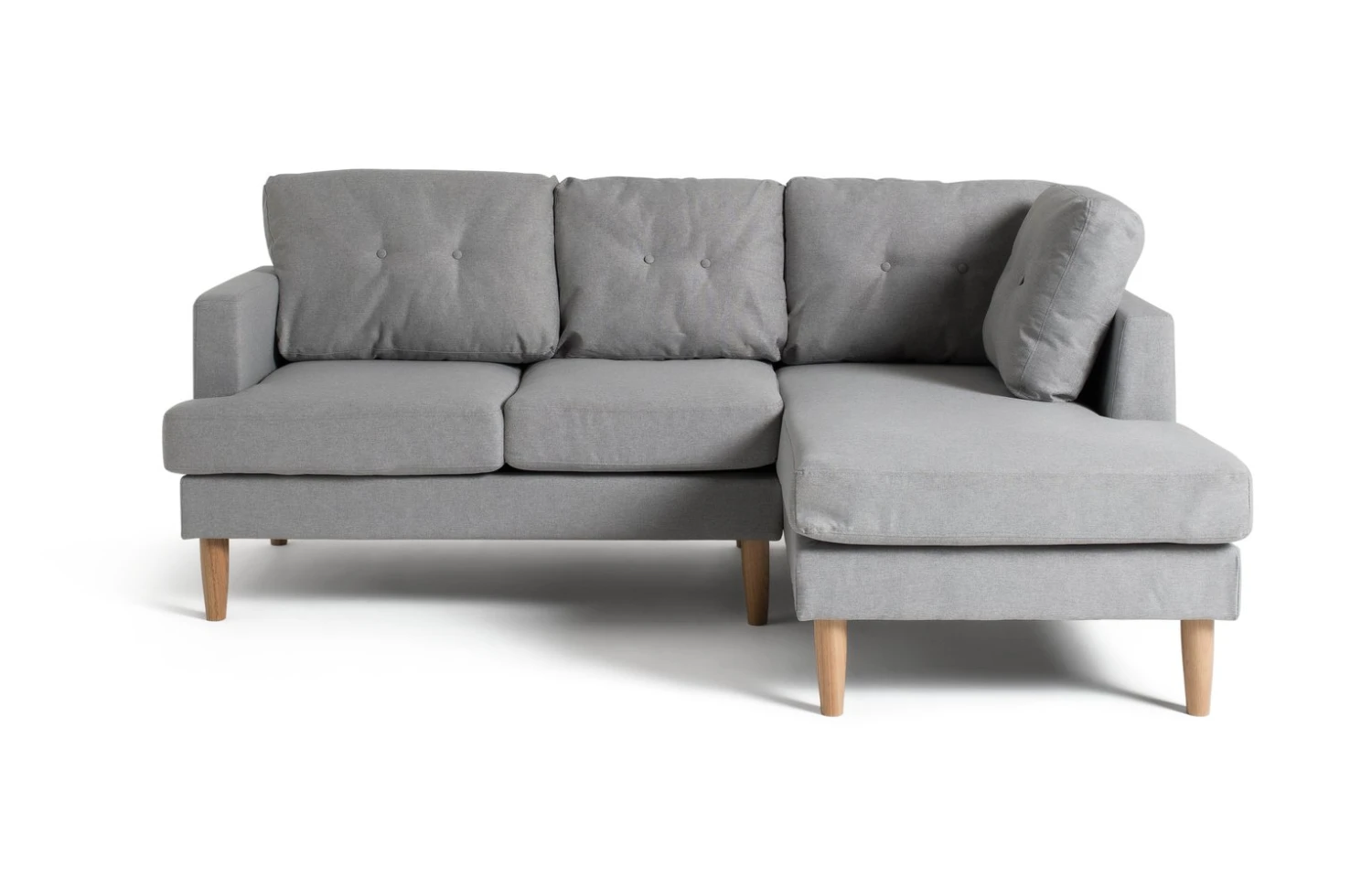 Habitat Joshua Fabric Corner Chaise Sofa - Light Grey 3 Habitat Joshua Fabric Corner Chaise Sofa - Light Grey - Image 3