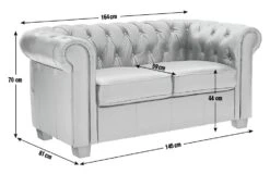 Habitat Chesterfield Leather 2 Seater Sofa - Black -Home Furnishing Store 6318349 R E001