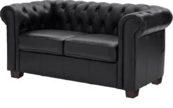 Habitat Chesterfield Leather 2 Seater Sofa - Black -Home Furnishing Store 6318349 R Z002A