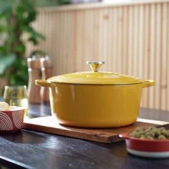 Habitat Global 5.3 Litre Cast Iron Casserole Dish - Yellow -Home Furnishing Store 6609625 R Z002C