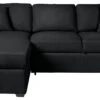 Habitat Reagan Corner Chaise Faux Leather Sofa Bed - Black