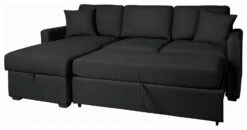 Habitat Reagan Corner Chaise Faux Leather Sofa Bed - Black -Home Furnishing Store 6997722 R Z003A