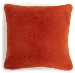 Habitat Plain Faux Fur Cushion - Burnt Orange - 43X43cm -Home Furnishing Store 7048663 R Z002A
