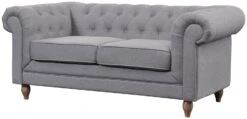 Habitat Chesterfield Fabric 2 Seater Sofa - Light Grey -Home Furnishing Store 7049033 R Z002A