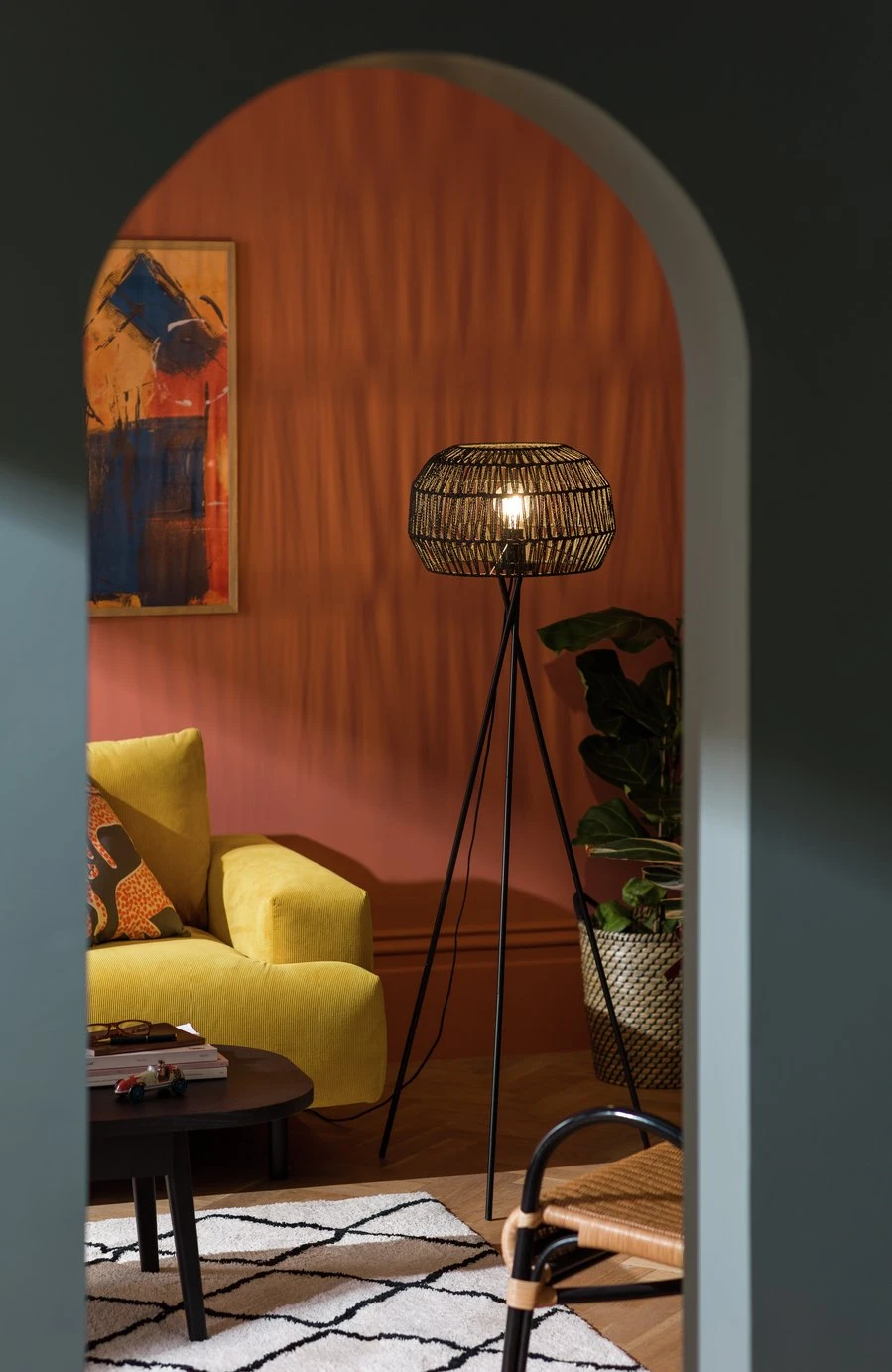 Habitat Global Rope Tripod Floor Lamp - Black 1 Habitat Global Rope Tripod Floor Lamp - Black