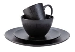 Habitat Geo 16 Piece Stoneware Dinner Set - Black -Home Furnishing Store 7665242 R Z002A