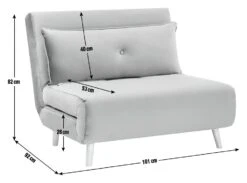 Habitat Roma Small Double Velvet Chair Bed - Charcoal -Home Furnishing Store 7995541 R E001