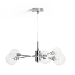 Habitat Glam 6 Light Glass Ceiling Light – Chrome -Home Furnishing Store 7996973 R Z001C