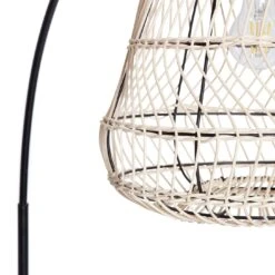 Habitat Rattan Arc Floor Lamp - Cream And Black -Home Furnishing Store 8024789 R Z002A