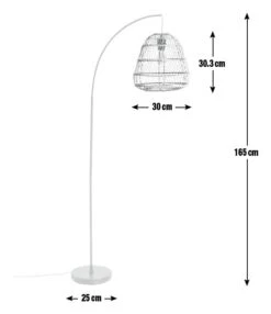 Habitat Rattan Arc Floor Lamp - Cream And Black -Home Furnishing Store 8024789 R Z017A