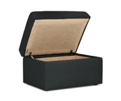 Habitat Gabe Leather Storage Footstool - Black -Home Furnishing Store 8062284 R Z003A