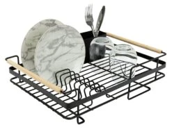 Habitat Wire Dishdrainer - Wood And Black -Home Furnishing Store 8092010 R Z007A