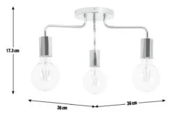Habitat Rayner Steel 3 Light LED Flush Ceiling Light -Chrome -Home Furnishing Store 8113621 R Z017A