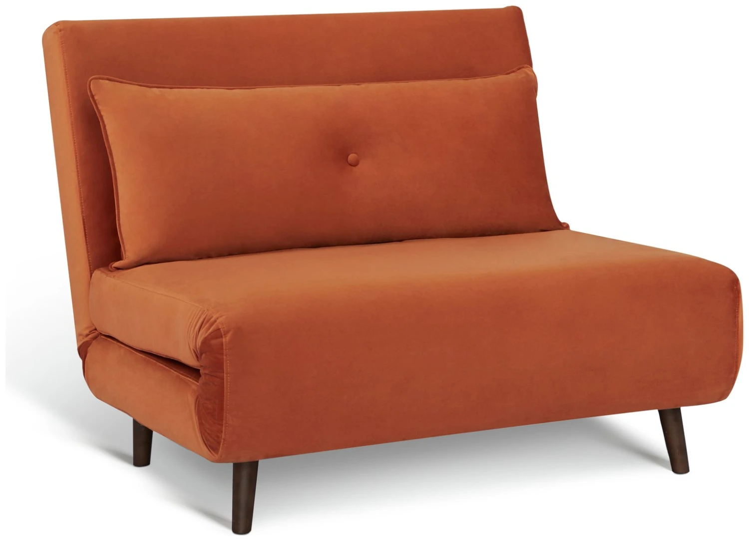 Habitat Roma Small Double Velvet Chairbed - Orange 1 Habitat Roma Small Double Velvet Chairbed - Orange