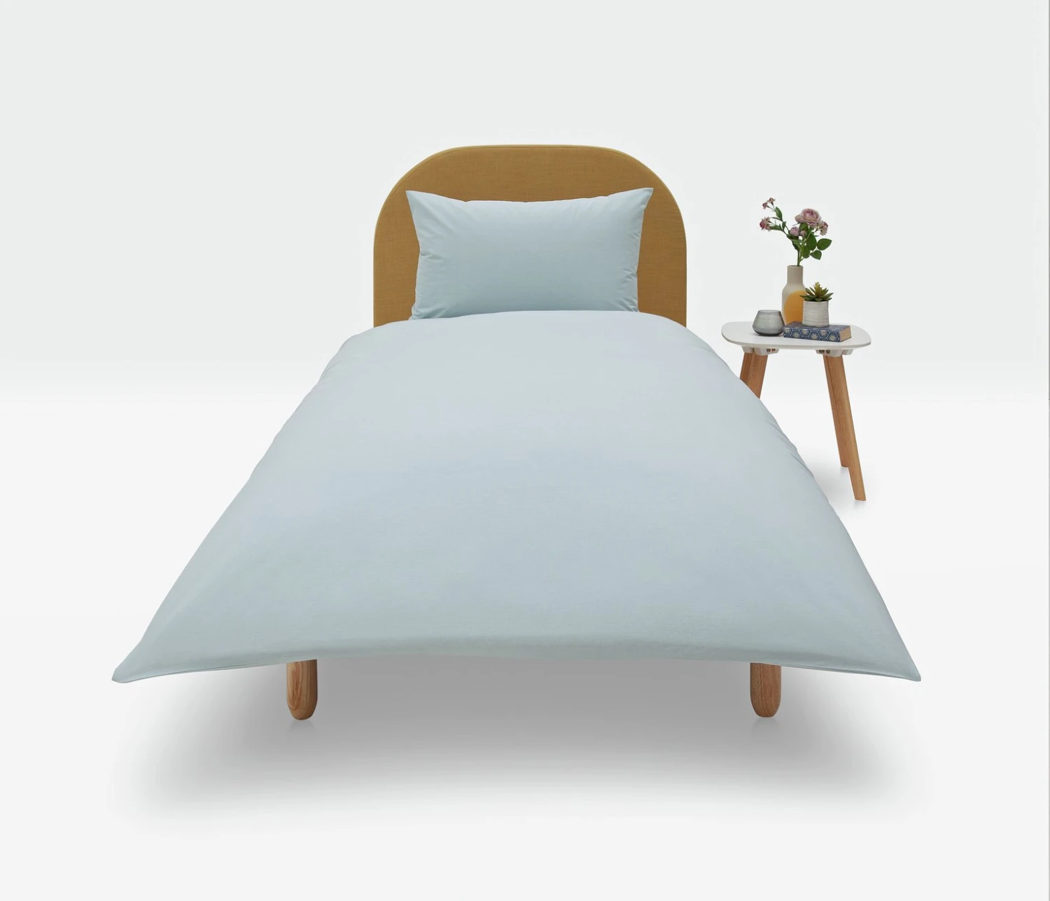 Habitat Cotton Rich Plain Duck Egg Bedding Set - Single 2 Habitat Cotton Rich Plain Duck Egg Bedding Set - Single - Image 2