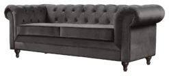 Habitat Chesterfield Velvet 3 Seater Sofa - Charcoal -Home Furnishing Store 8722809 R Z002A