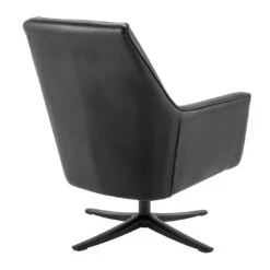 Habitat Rhett Faux Leather Swivel Chair - Black 9 Habitat Rhett Faux Leather Swivel Chair - Black -Home Furnishing Store 8774651 R Z003A