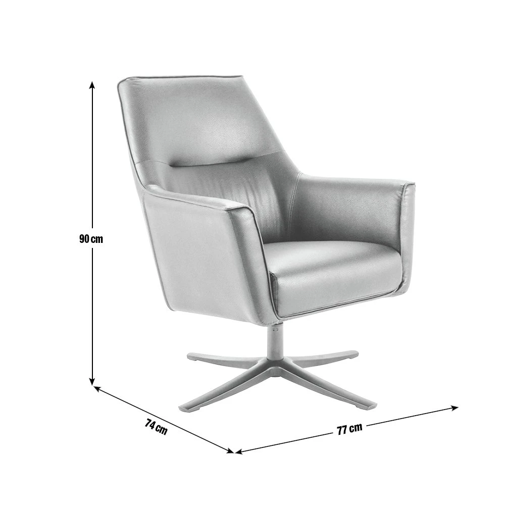 Habitat Rhett Faux Leather Swivel Chair - Black 6 Habitat Rhett Faux Leather Swivel Chair - Black - Image 6