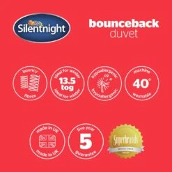 Silentnight Bounceback 13.5 Tog Duvet - Single 15 Silentnight Bounceback 13.5 Tog Duvet - Single -Home Furnishing Store 8801191 R Z008A