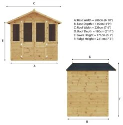 Mercia Wooden Traditional Summerhouse - 7 X 5ft 12 Mercia Wooden Traditional Summerhouse - 7 X 5ft -Home Furnishing Store 8802970 R Z007A