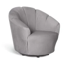 Habitat Ezra Velvet Swivel Chair - Light Grey 9 Habitat Ezra Velvet Swivel Chair - Light Grey -Home Furnishing Store 8819372 R Z003A