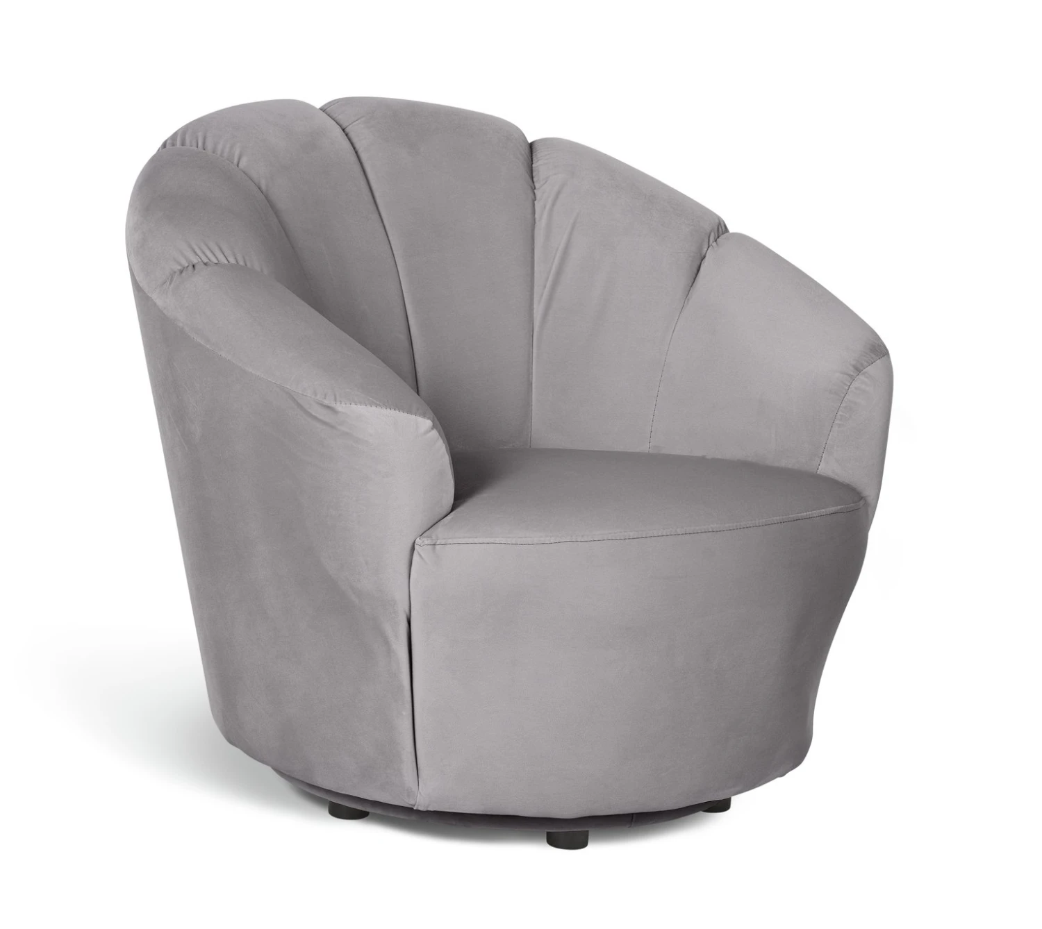 Habitat Ezra Velvet Swivel Chair - Light Grey 3 Habitat Ezra Velvet Swivel Chair - Light Grey - Image 3
